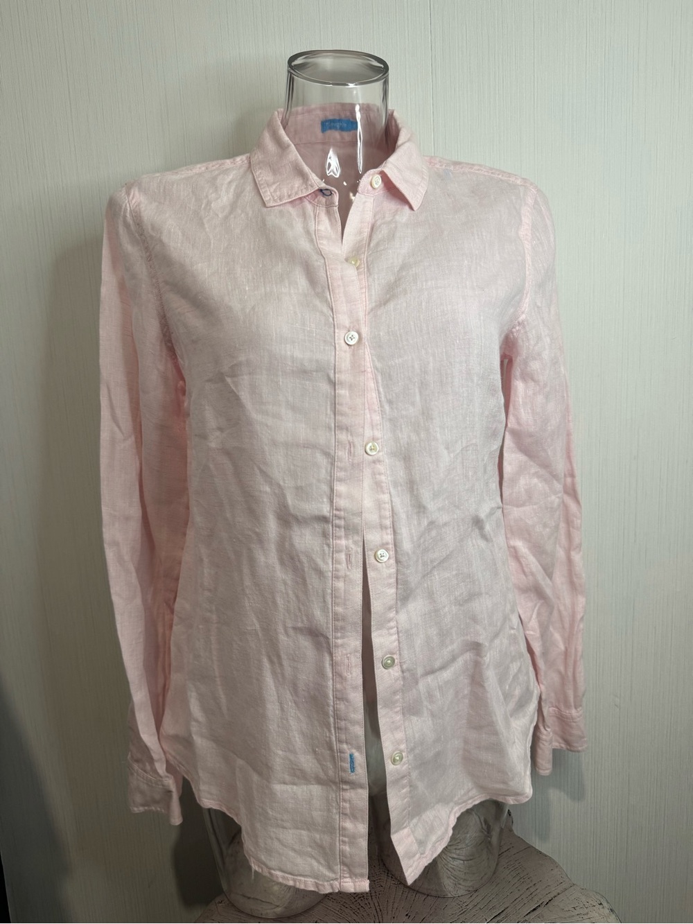 J. McLaughlin 100% Linen Blouse. Light Pink. No flaws! Size 10.